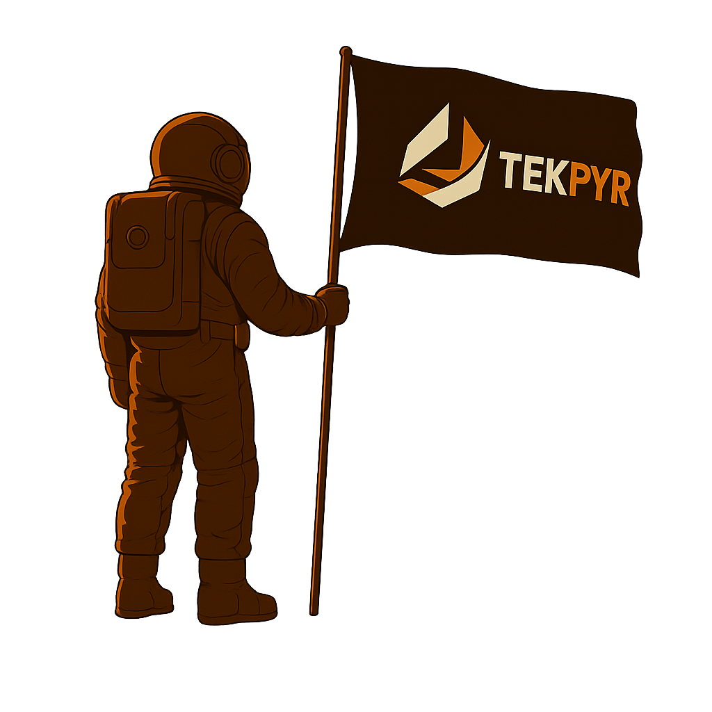 Astronavt s zastavo TEKPYR